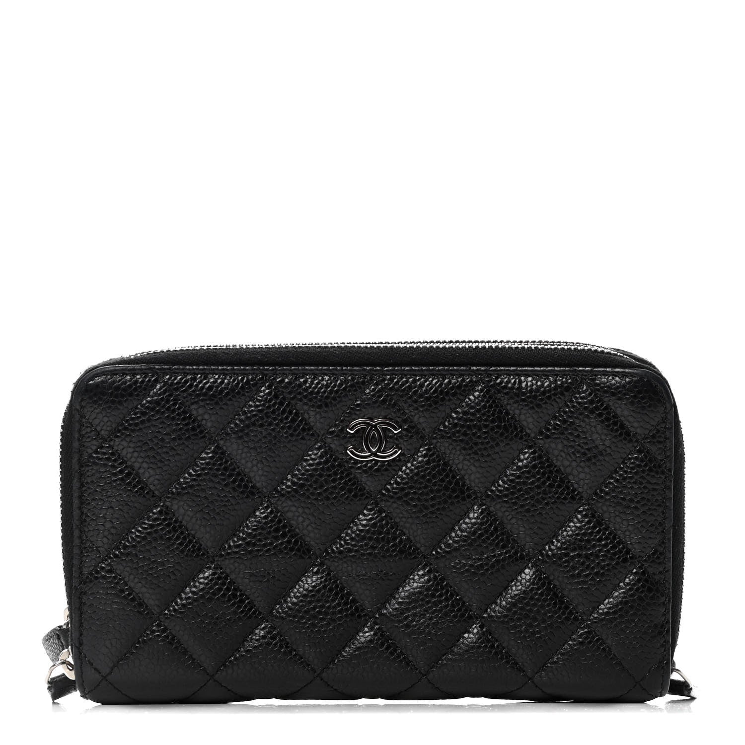 Chanel Caviar Quilted Triple Zip Wallet Black 1 of 5