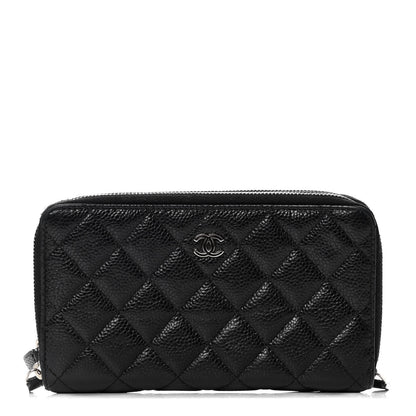 Chanel Caviar Quilted Triple Zip Wallet Black 1 of 5