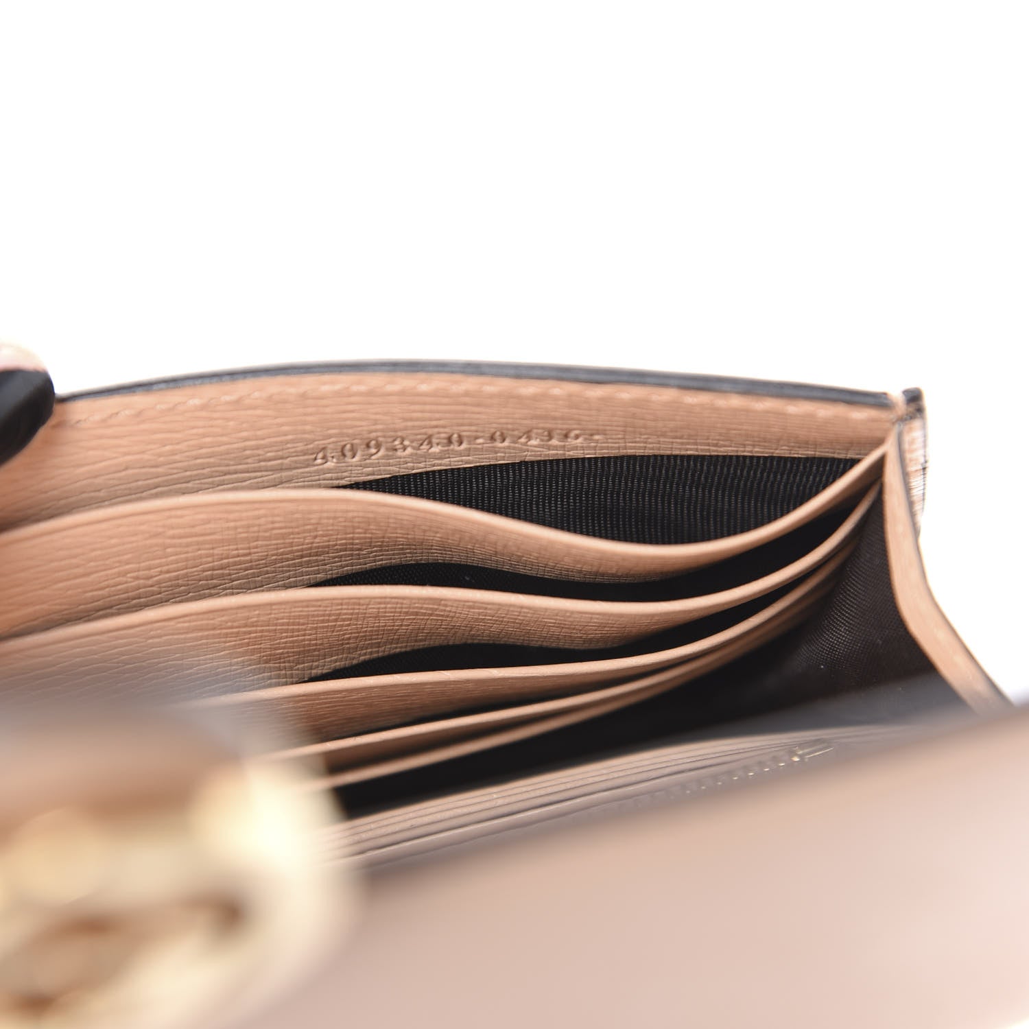 Gucci Textured Calfskin Icon Chain Wallet Pink Apricot 6 of 9