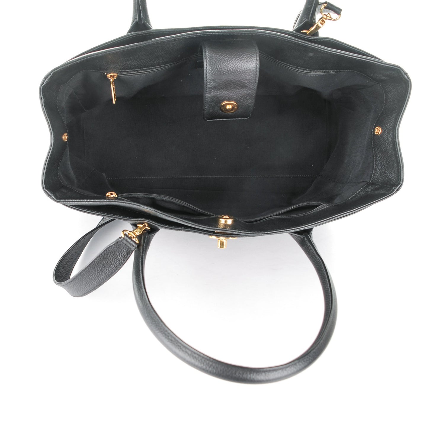 Calfskin Cerf Executive Shopper Tote Black