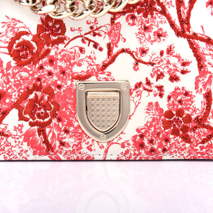 Christian Dior Embroidered Floral Toile de Jouy Medium Diorama Flap Bag Red 10 of 10