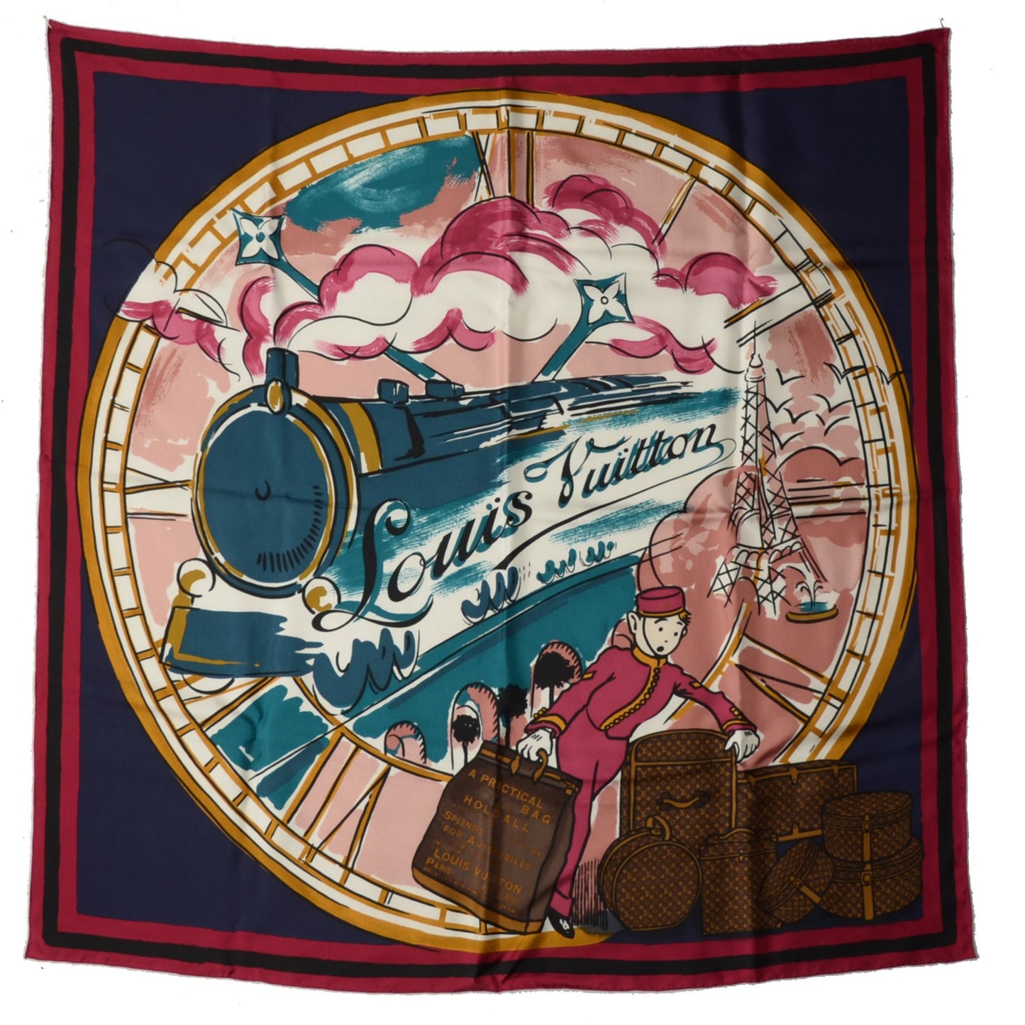 Silk Groom Square Scarf Cherry