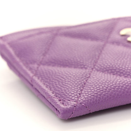 Chanel Caviar Quilted Card Holder Purple 9 of 11