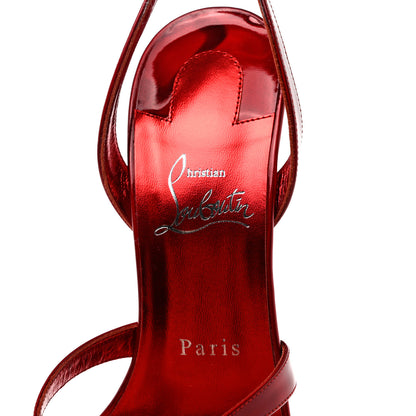 Christian Louboutin Metallic Patent Psychic Emilie 100 Slingback Sandals 38.5 Loubi 6 of 8