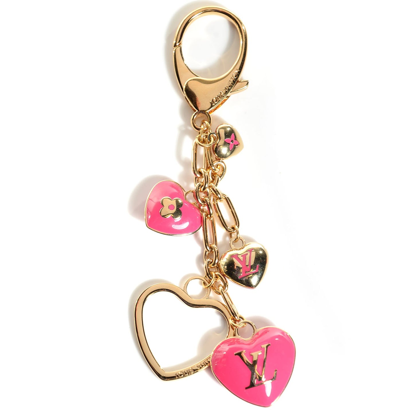 Coeurs Heart Bag Charm Key Holder Pink