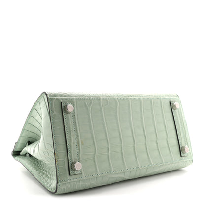 Hermes Matte Alligator Birkin Sellier 25 Vert D'eau 4 of 13