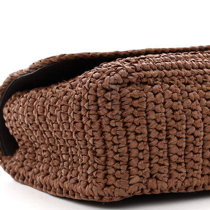 Saint Laurent Raffia Calfskin Monogram Medium Niki Chain Satchel New Nut 9 of 10