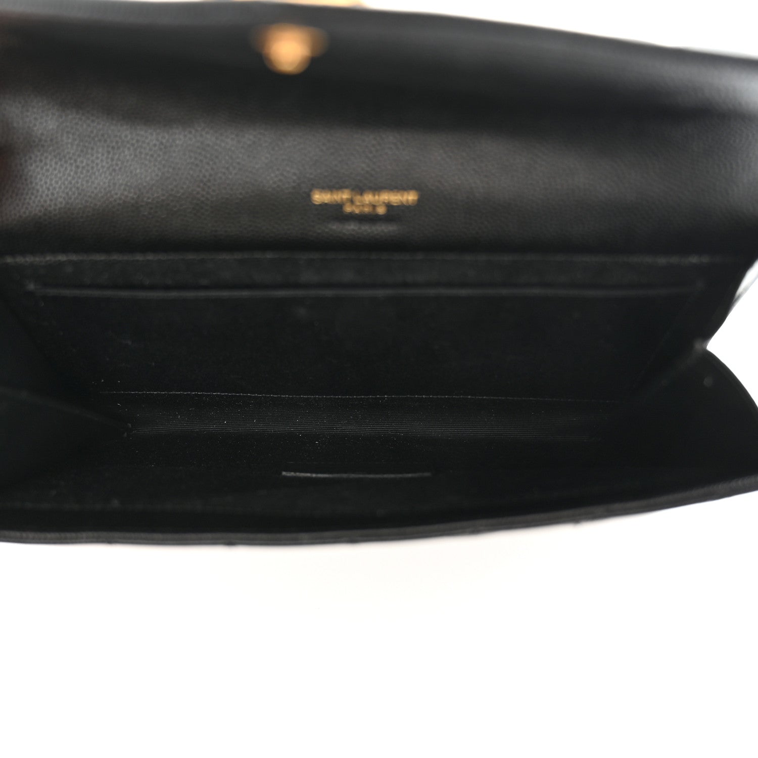 Saint Laurent Grain De Poudre Textured Mixed Matelasse Triquilt Monogram Clutch Black 5 of 8