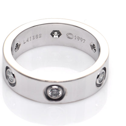 Cartier 18K White Gold 6 Diamond 5.5mm LOVE Ring 54 7 5 of 6