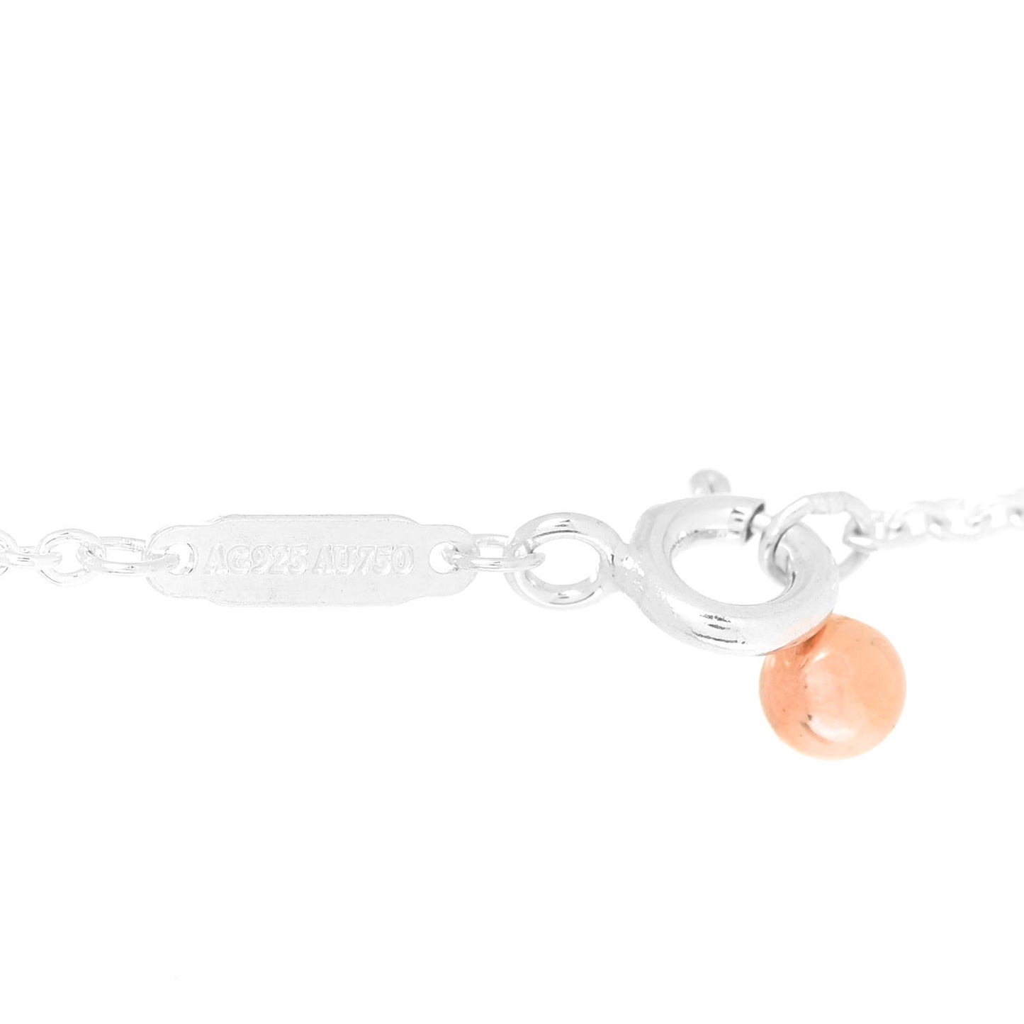 Sterling Silver 18K Rose Gold Mixed Bead Necklace