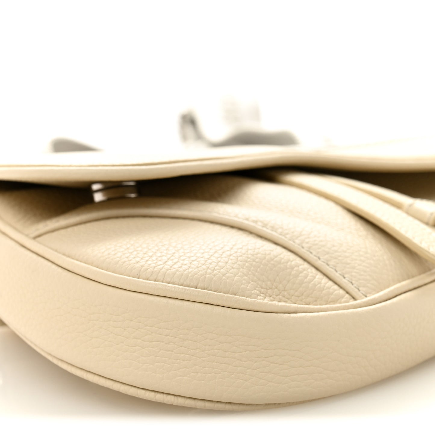 Grained Calfskin Mens Mini Saddle Bag Latte