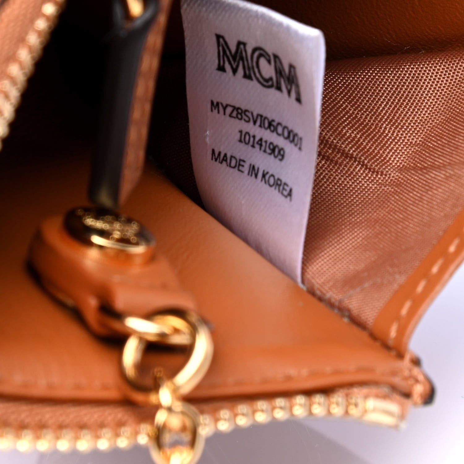MCM Visetos Key Pouch Cognac 5 of 5