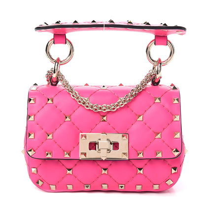 Valentino Garavani Calfskin Micro Rockstud Spike Shoulder Bag Azalea 1 of 11