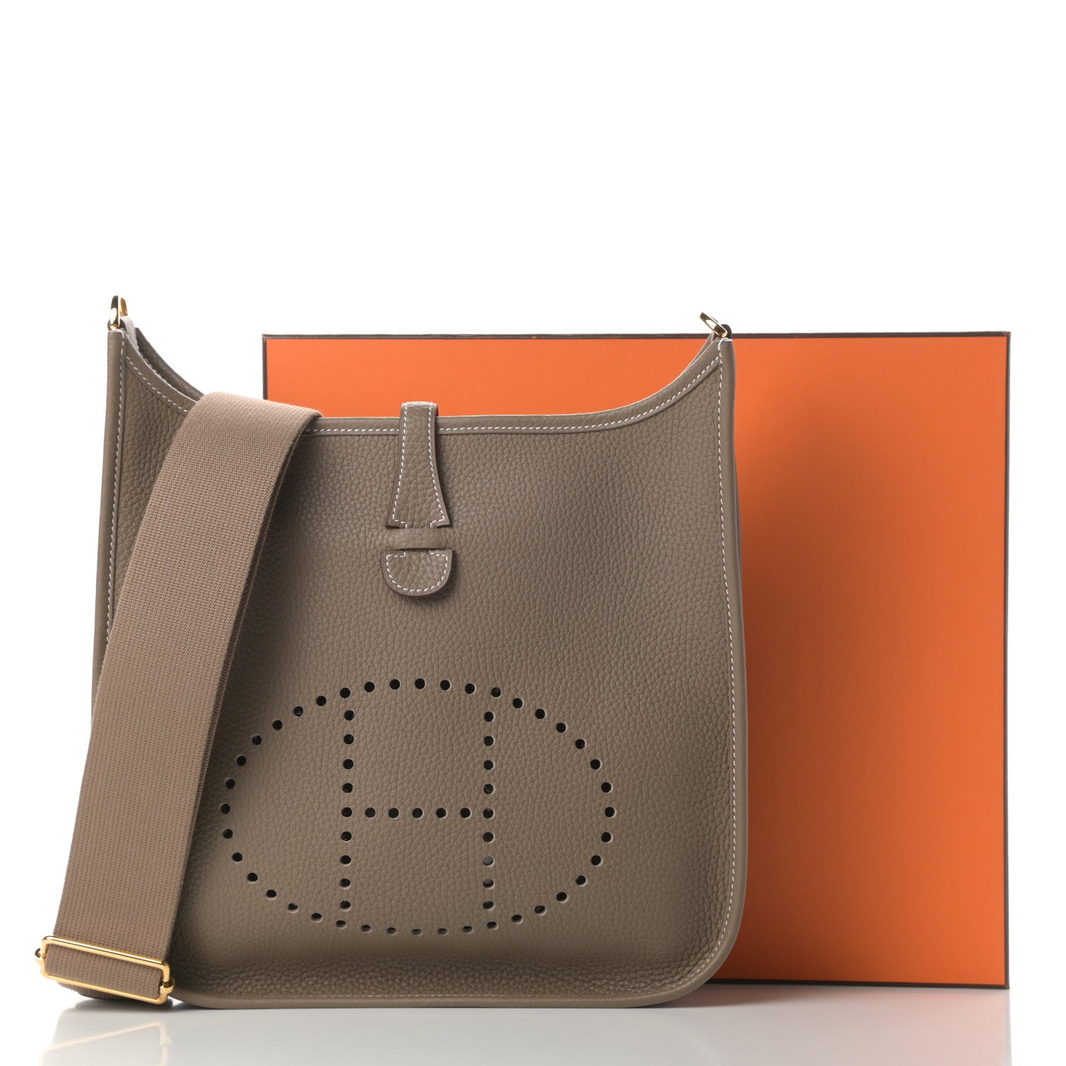Hermes Taurillon Clemence Evelyne III PM Etoupe 11 of 11
