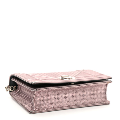 Christian Dior Metallic Patent Micro-Cannage Mini Diorama Flap Bag Pink 4 of 8