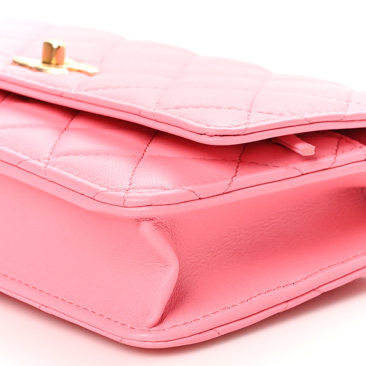 Chanel Lambskin Quilted CC Pearl Crush Wallet on Chain WOC Pink 10 of 10