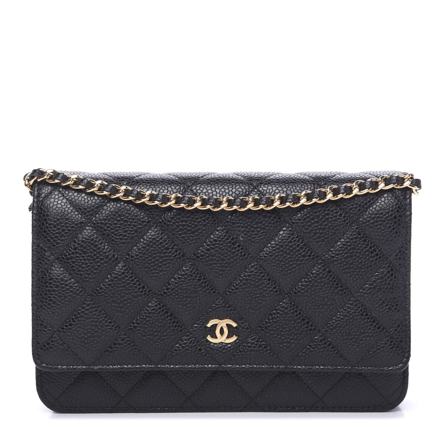 Caviar Quilted Wallet On Chain WOC Black