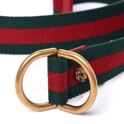 Gucci Web Feline D Ring Belt 90 36 Red Green 5 of 6