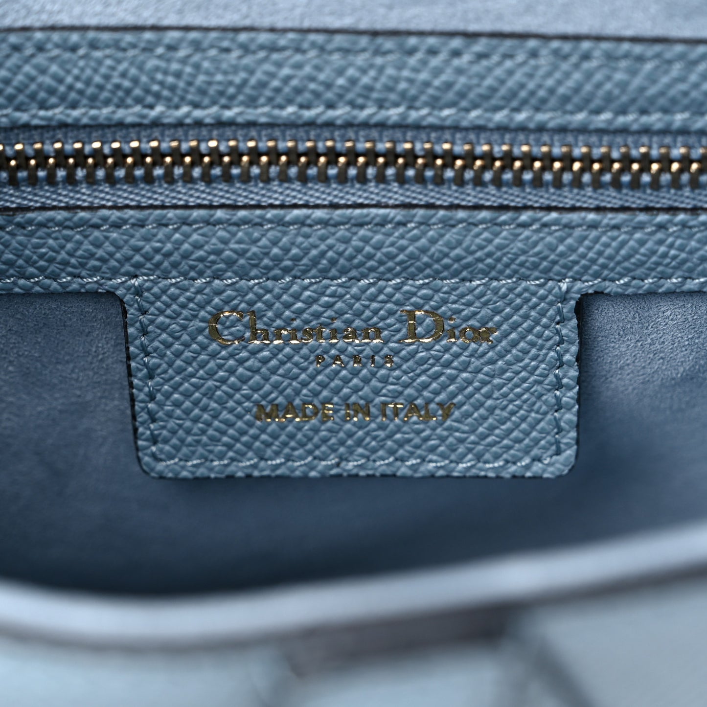 Grained Calfskin Saddle Bag With Strap Horizon Blue