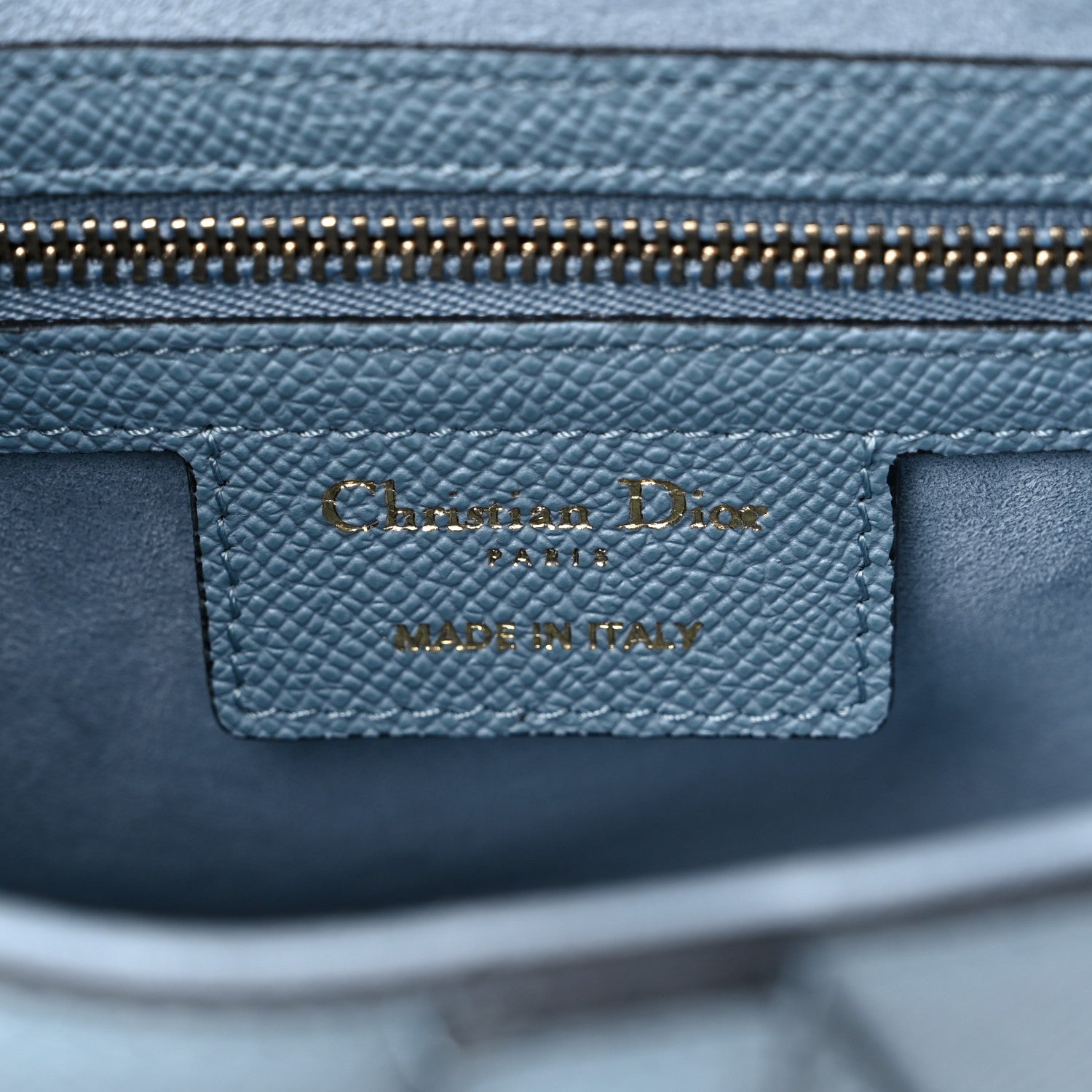 Christian Dior Grained Calfskin Saddle Bag With Strap Horizon Blue 6 of 9