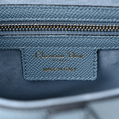 Christian Dior Grained Calfskin Saddle Bag With Strap Horizon Blue 6 of 9