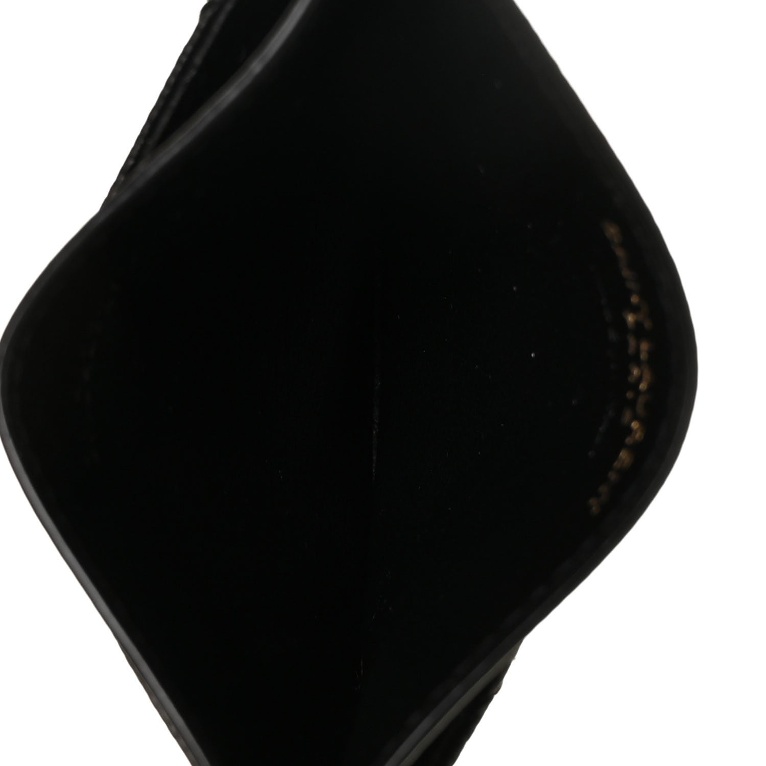 Saint Laurent Grain De Poudre Matelasse Chevron Monogram Credit Card Case Black 5 of 10