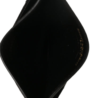 Saint Laurent Grain De Poudre Matelasse Chevron Monogram Credit Card Case Black 5 of 10