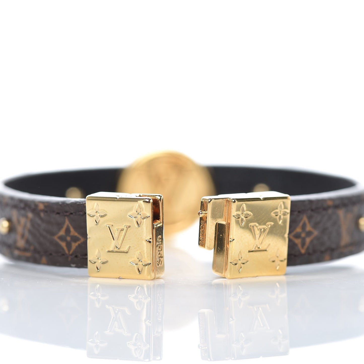 Monogram LV Circle Reversible Bracelet 17 Black