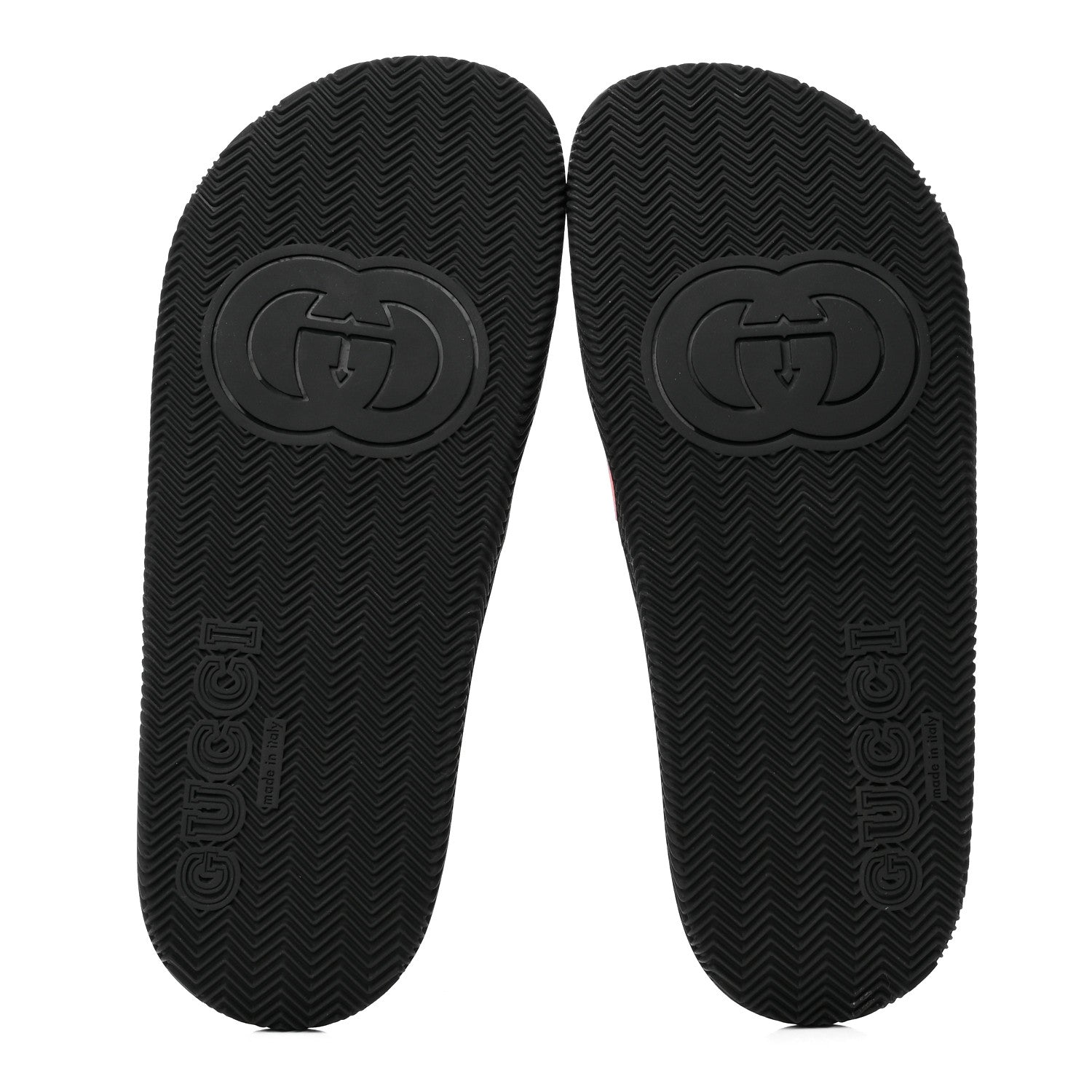 Gucci Rubber Web Womens Interlocking G Slide Sandals 40 Black Green Red 5 of 9