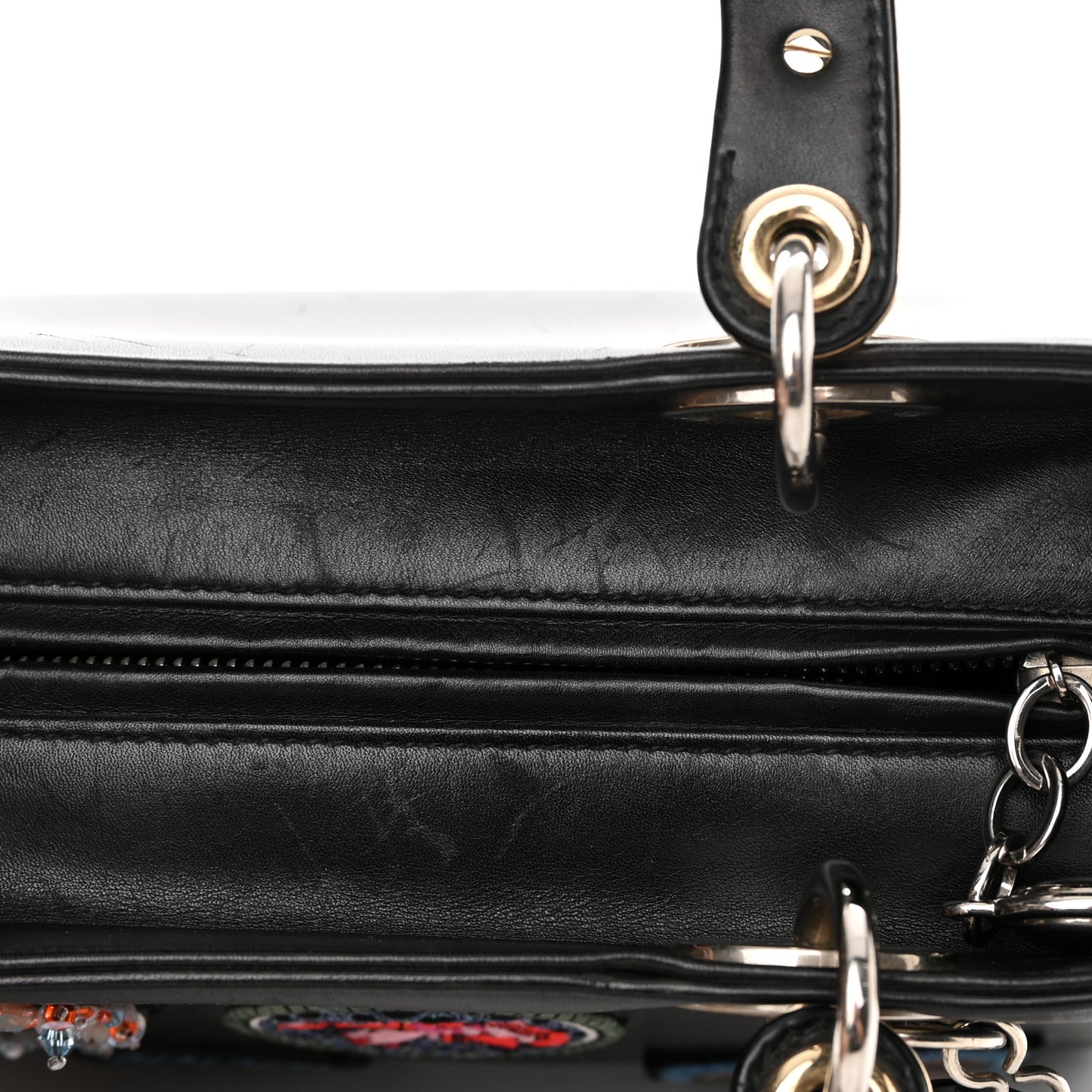 Smooth Calfskin Medium Lucky Badges Lady Dior Black
