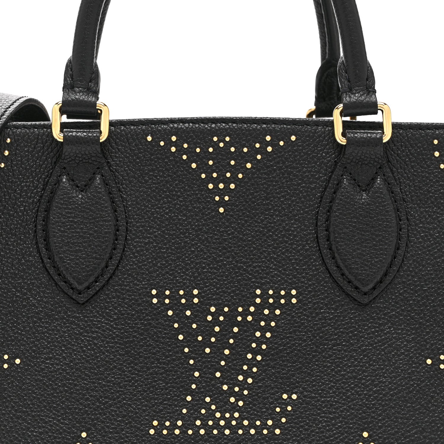 Louis Vuitton Grained Calfskin Studded Monogram Giant Onthego PM Black 7 of 9
