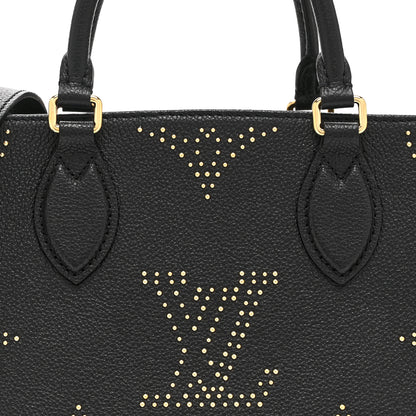 Louis Vuitton Grained Calfskin Studded Monogram Giant Onthego PM Black 7 of 9