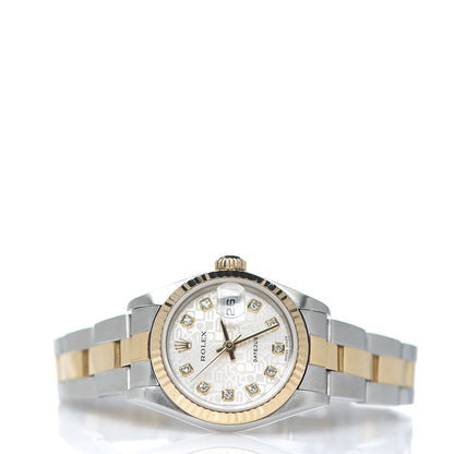 Rolex Stainless Steel 18K Yellow Gold Diamond 26mm Oyster Perpetual Datejust Watch Silver Jubilee 79173 2 of 6