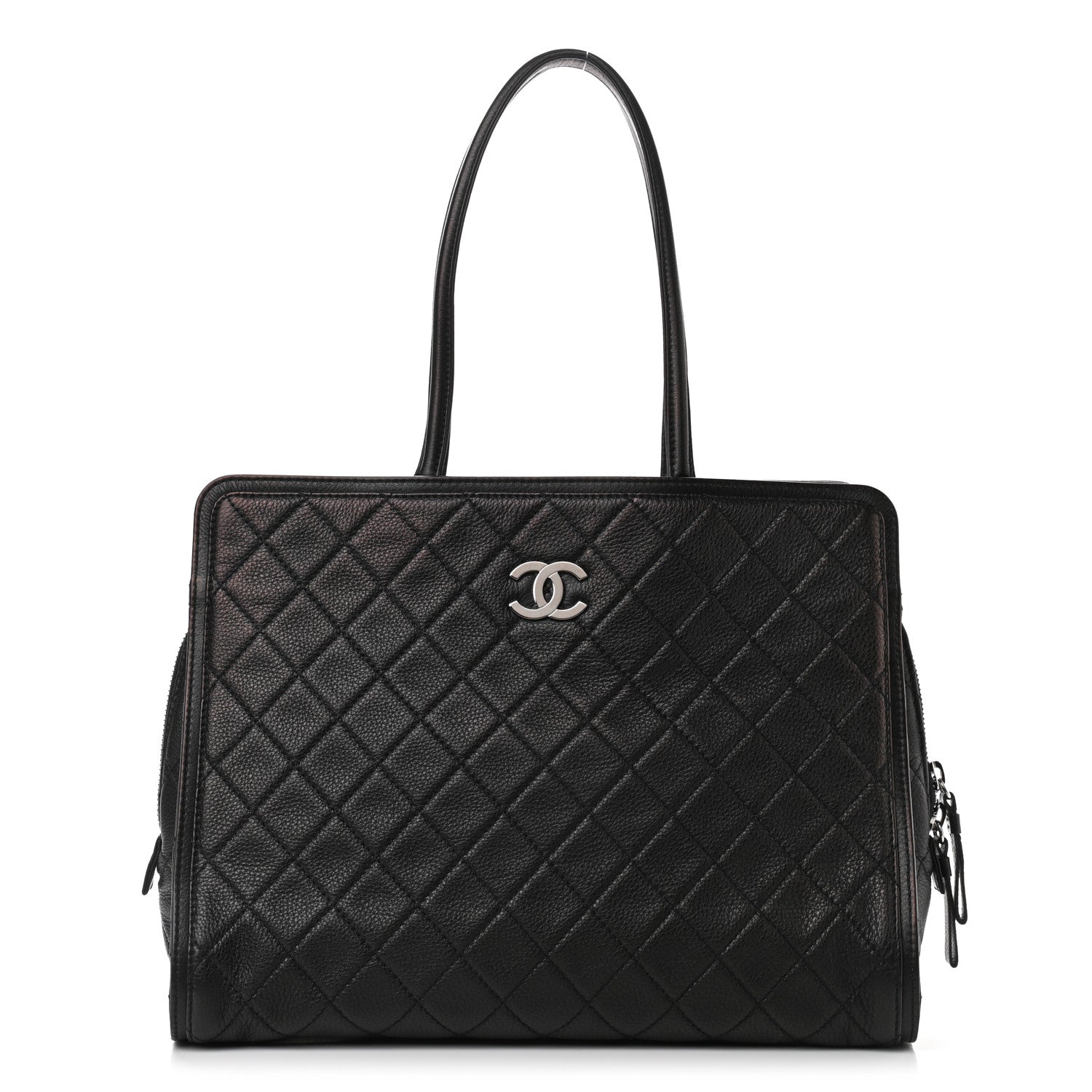 Chanel Calfskin Quilted Shopping Tote Black 1 of 8