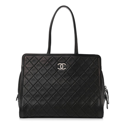 Chanel Calfskin Quilted Shopping Tote Black 1 of 8