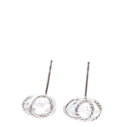 David Yurman Sterling Silver Diamond Crystal 10mm Cable Wrap Earrings 4 of 8