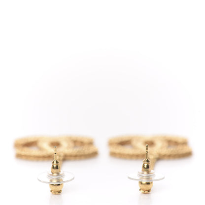 Chanel CC Drop Earrings Matte Gold 3 of 5