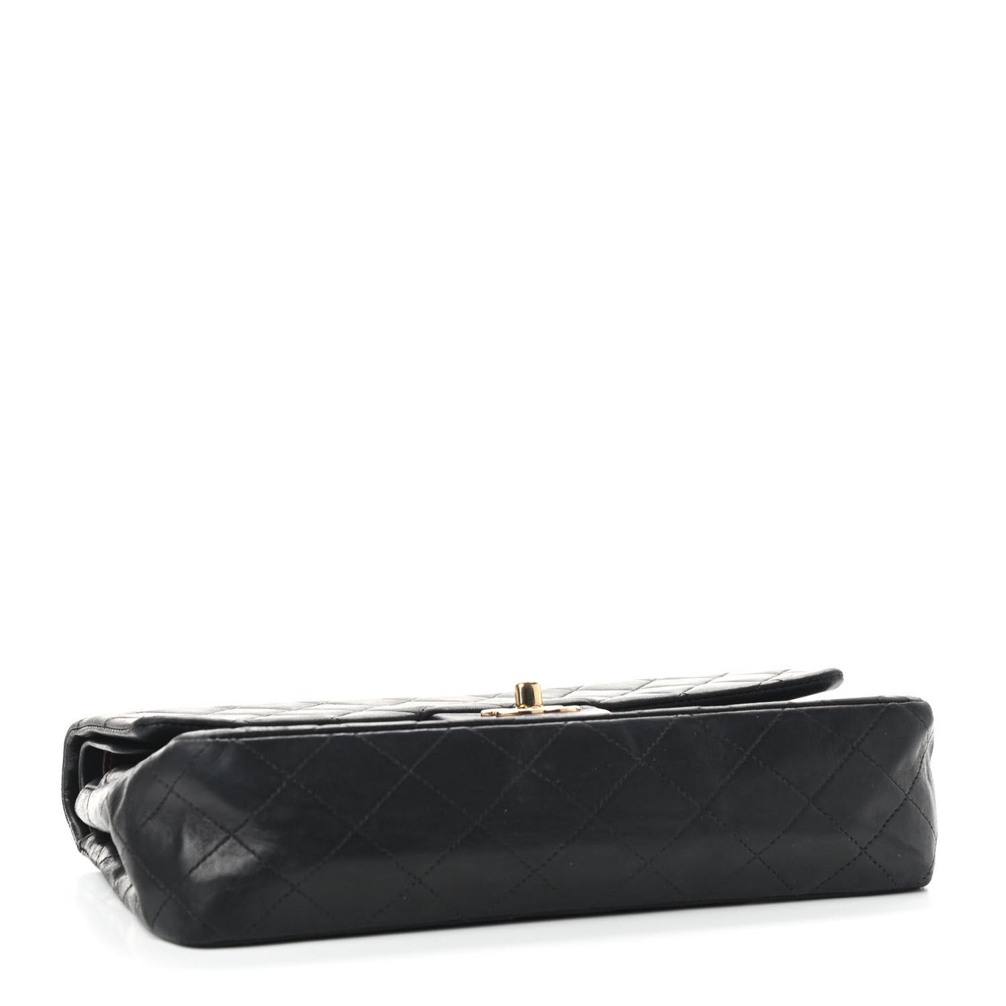 Lambskin Quilted Medium Double Flap Black