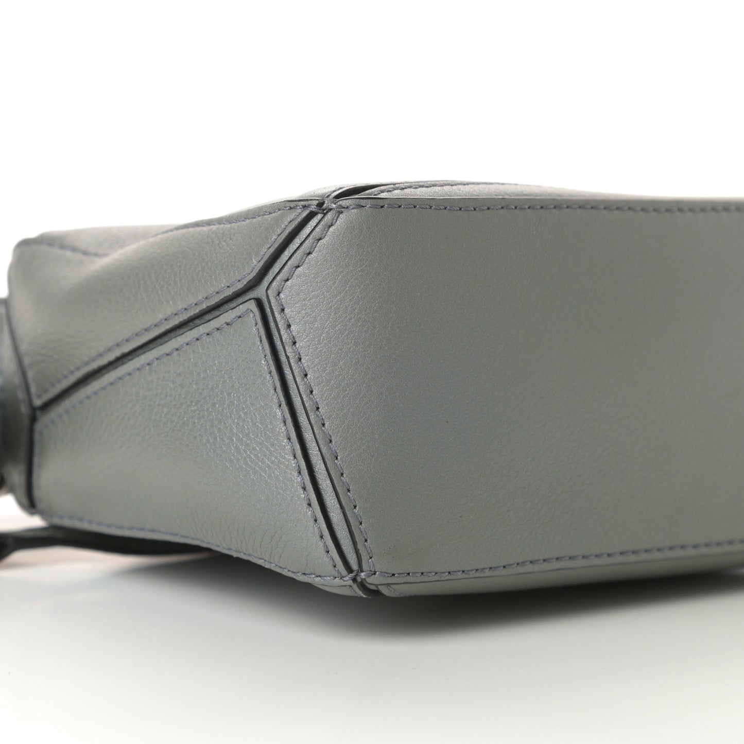 Metallic Calfskin Mini Puzzle Bag Gunmetal