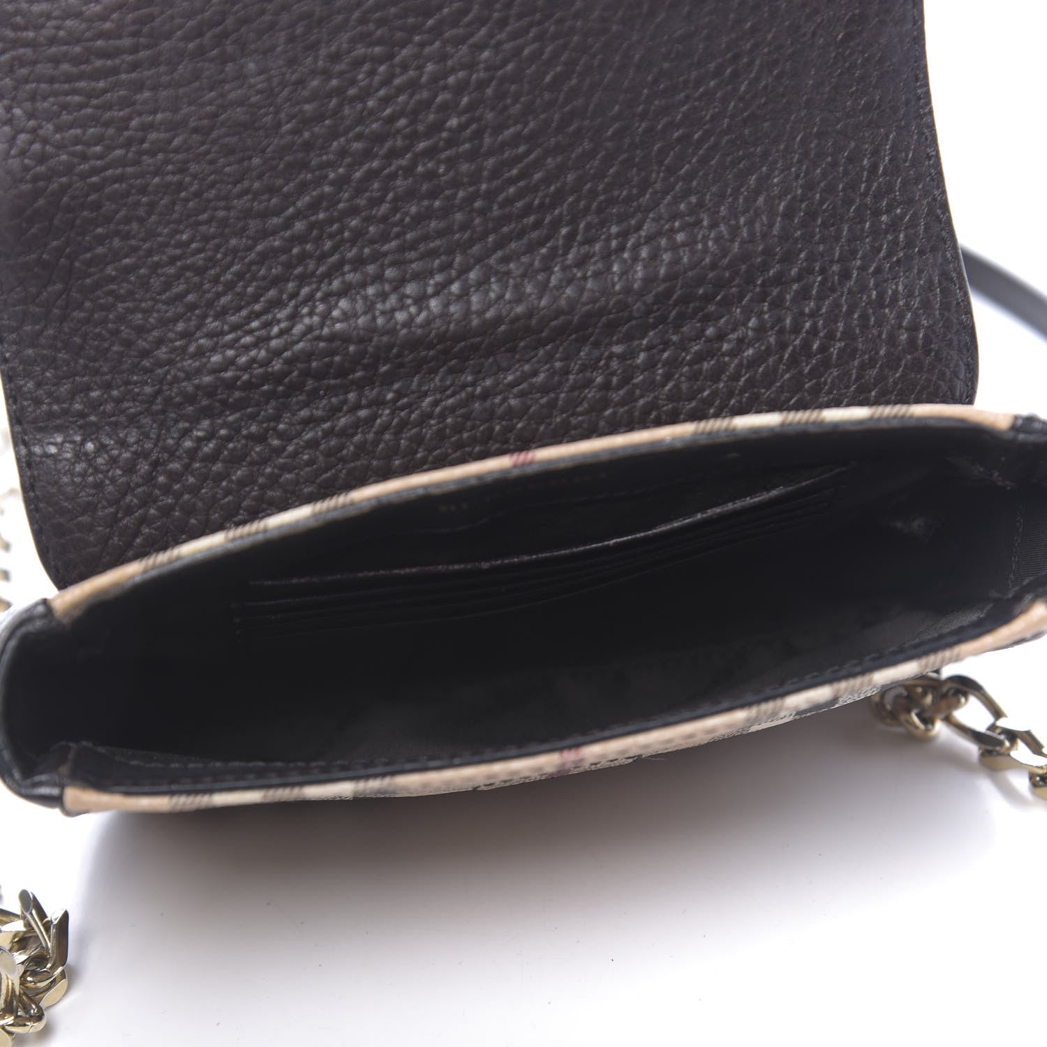 Burberry Haymarket Check Mini Tassel Crossbody Bag Chocolate 5 of 14