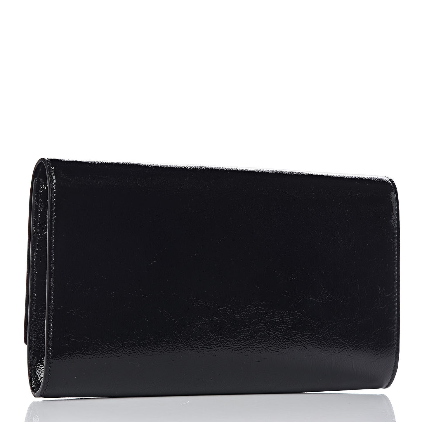 Textured Patent Monogram Large Belle De Jour Clutch Black