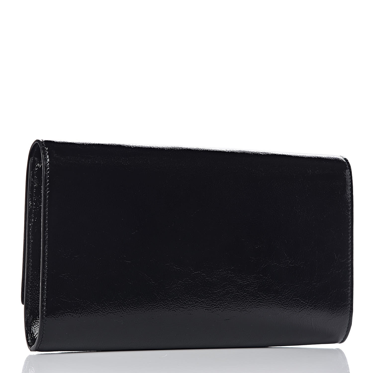 Saint Laurent Textured Patent Monogram Large Belle De Jour Clutch Black 3 of 9