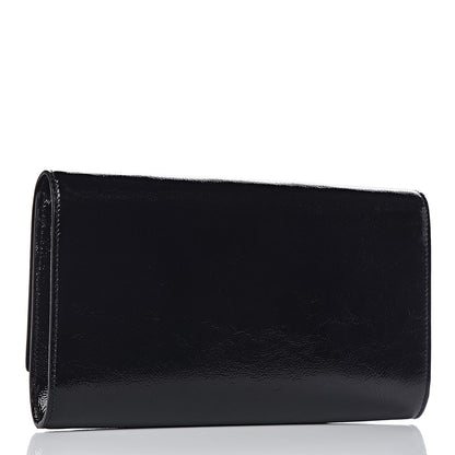 Saint Laurent Textured Patent Monogram Large Belle De Jour Clutch Black 3 of 9