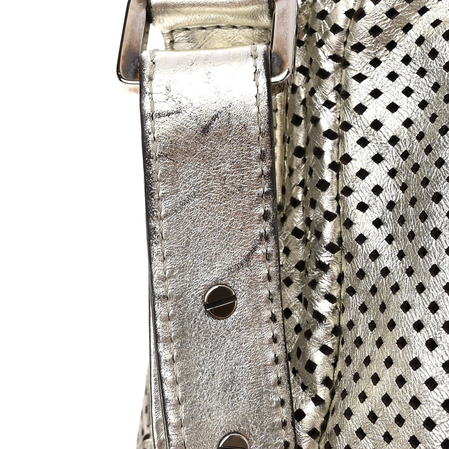 Chanel Metallic Glazed Calfskin Perforated Large Rodeo Drive Tote Silver 11 of 11