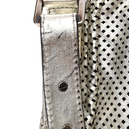 Chanel Metallic Glazed Calfskin Perforated Large Rodeo Drive Tote Silver 11 of 11