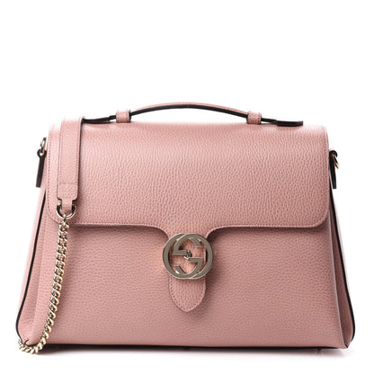 Gucci Dollar Calfskin Medium Interlocking G Top Handle Shoulder Bag Soft Pink 1 of 10