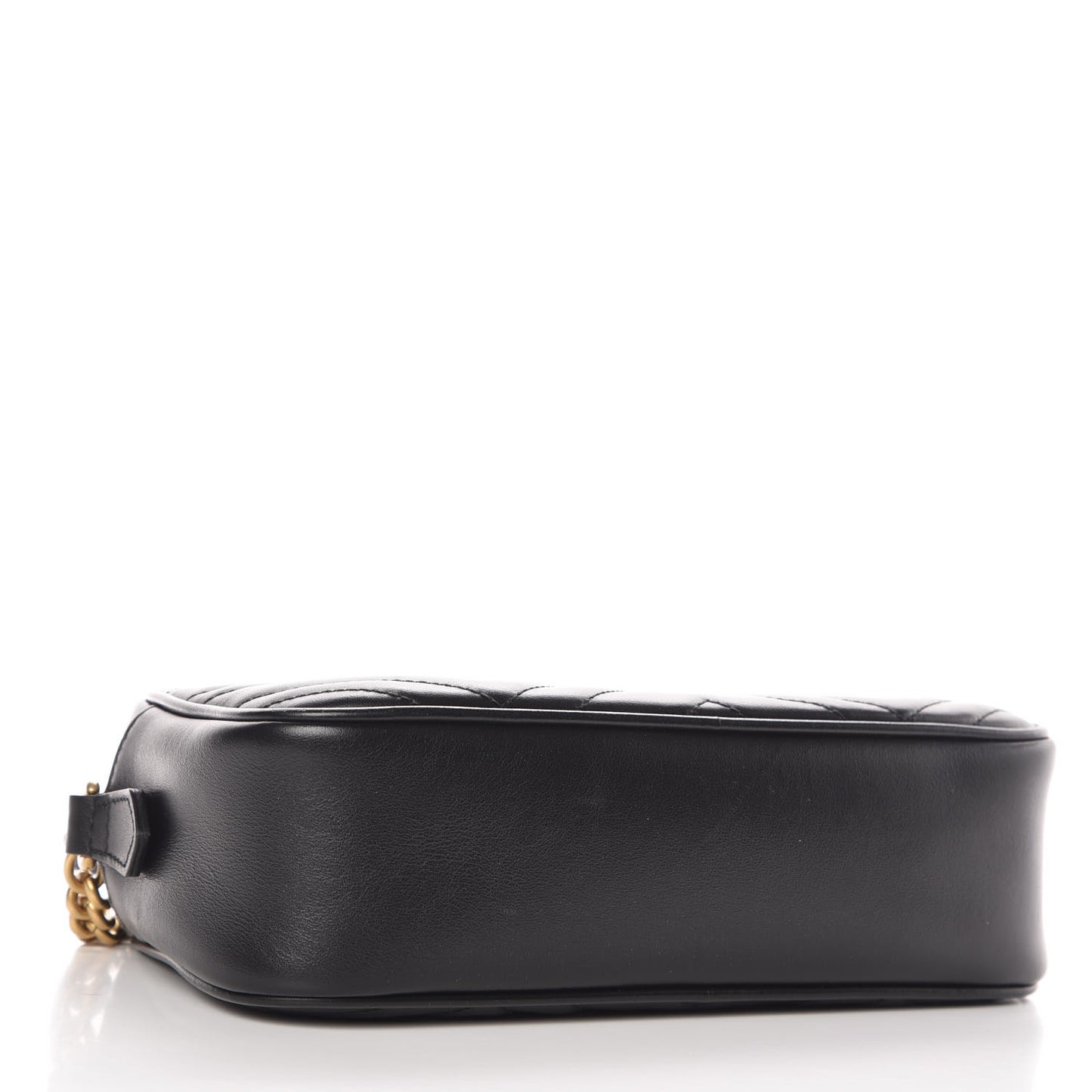 Calfskin Matelasse Small GG Marmont Chain Shoulder Bag Black