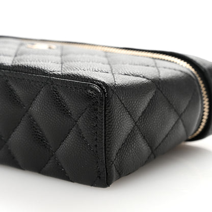 Chanel Caviar Quilted Top Handle Slim Vanity With Chain Black 10 of 11