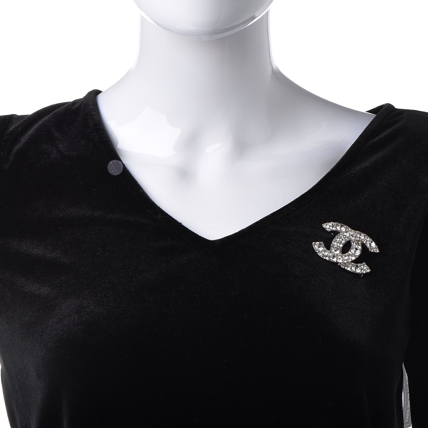 Chanel Crystal CC Brooch Silver 2 of 4