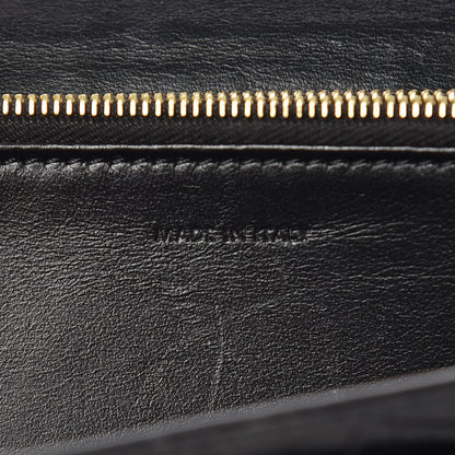 Celine Crocodile Embossed Calfskin Large Flap Wallet Black 7 of 8